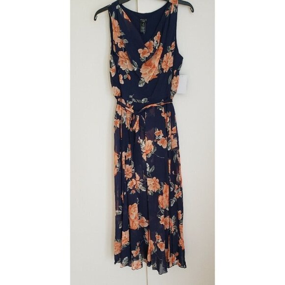 NWT ALEXA B NIGHT MAXI  SEQUIN FLOWER DRESS SZ 14 - Picture 2 of 7